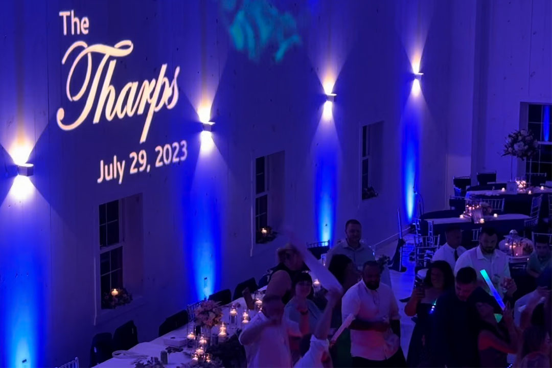 Black Tie Entertainment Ceremony Music at the White Rose Barn of North Lawrence Ohio Black Tie Entertainment Name in Lights at the White Rose Barn