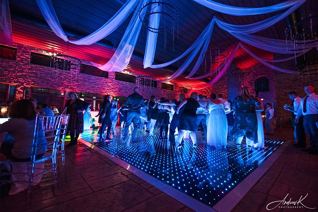 Black Tie Entertainment Dance Floor Lighting at Bella Amore on Enchanted Acres of Dennison Ohio Black Tie Entertainment at Bella Amore on Enchanted Acres