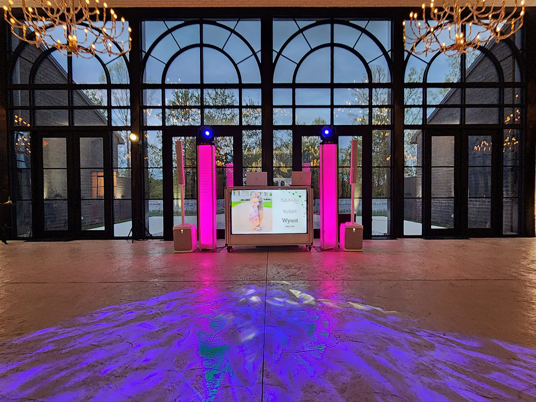 Black Tie Entertainment Dance Floor Lighting at Glass on Enchanted Acres of Dennison Ohio Black Tie Entertainment at Glass on Enchanted Acres