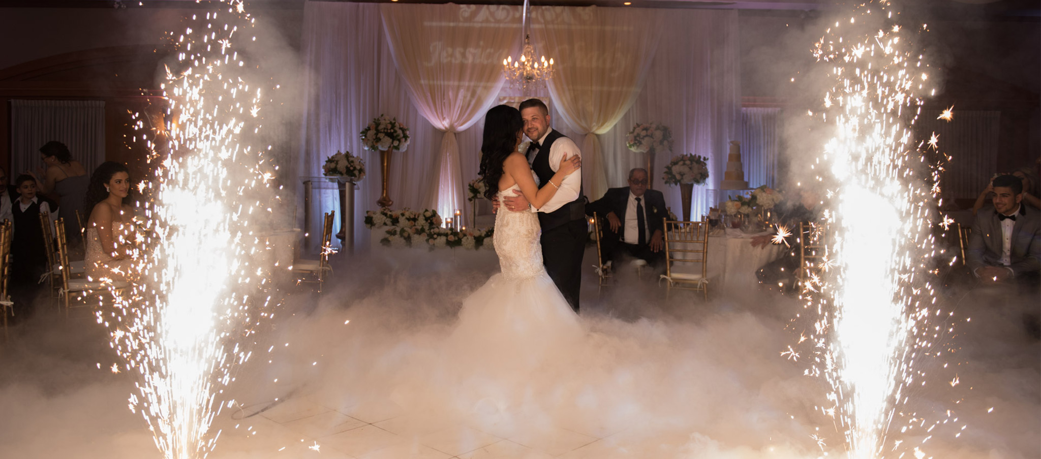 Indoor Cold Sparkler Fountains - Black Tie Entertainment Akron Canton Ohio